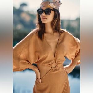 Sanctuary Tan Cutout V Cover-up Tan Dress Small